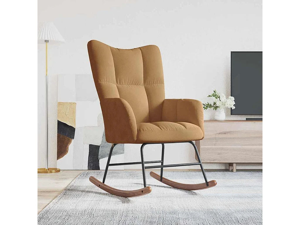 Chaise à bascule Marron Velours