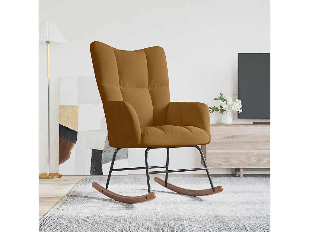 Chaise à bascule Marron Velours