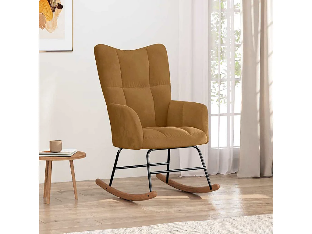 Chaise à bascule Marron Velours