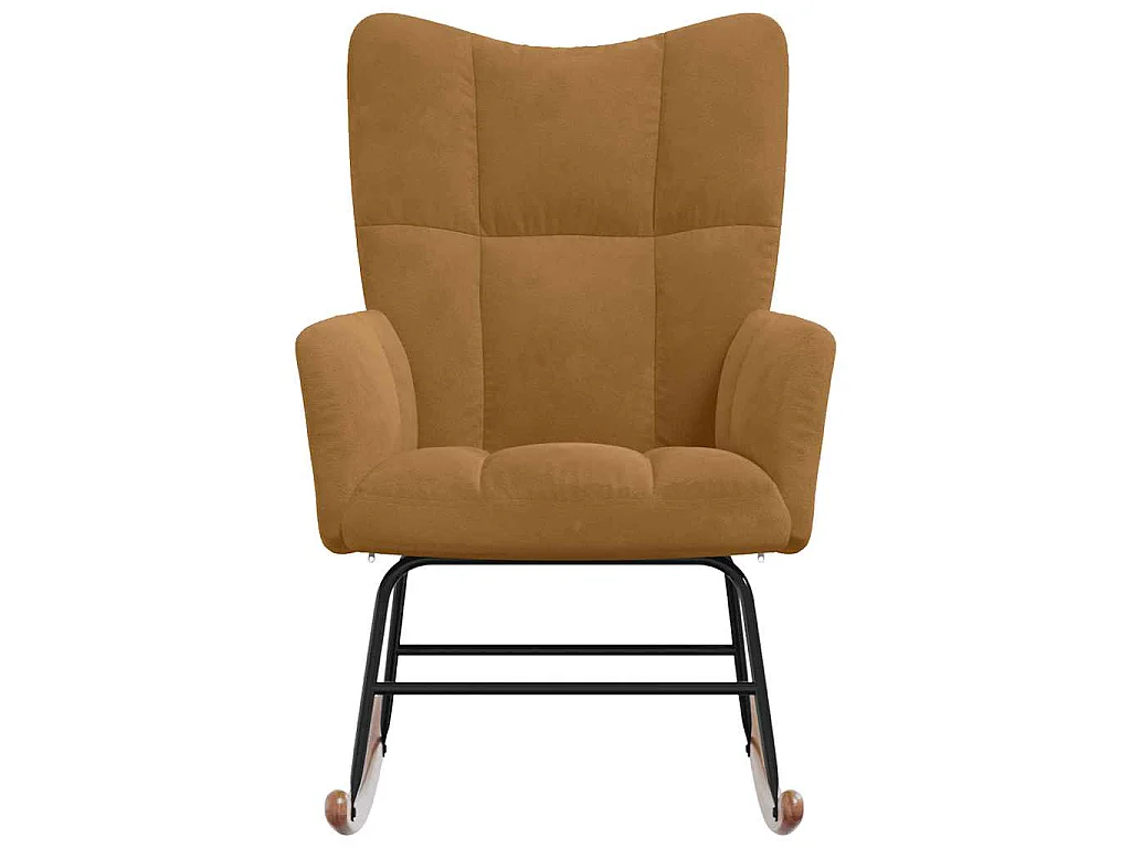 Schommelstoel fluweel bruin