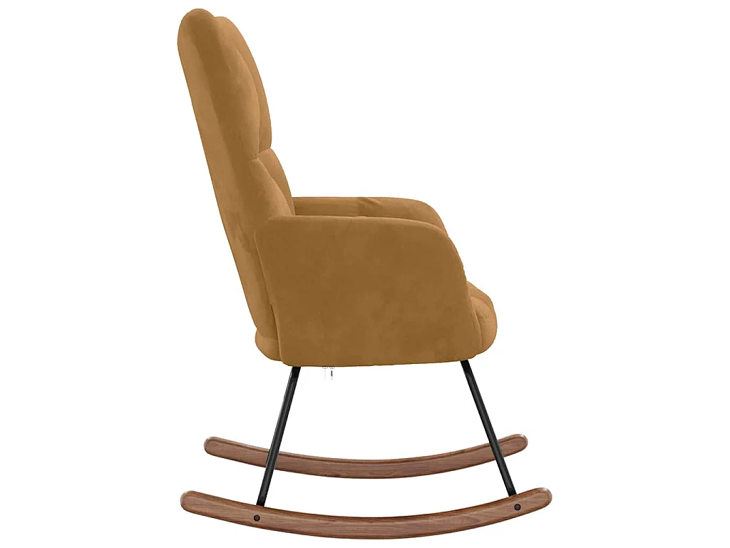 Schommelstoel fluweel bruin
