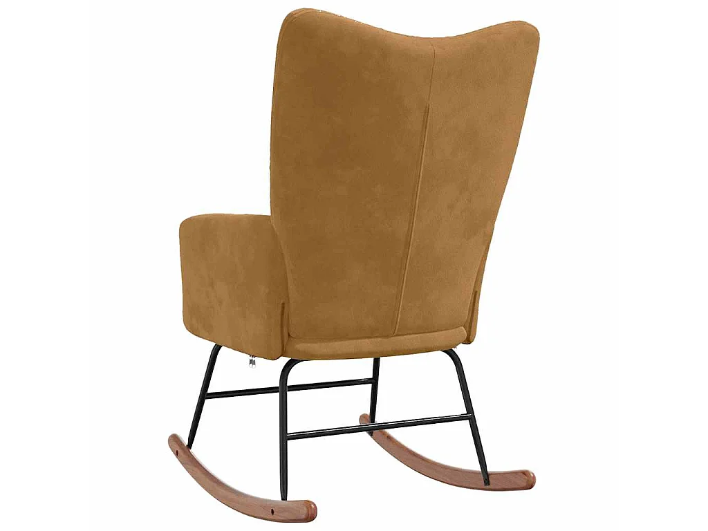 Schommelstoel fluweel bruin