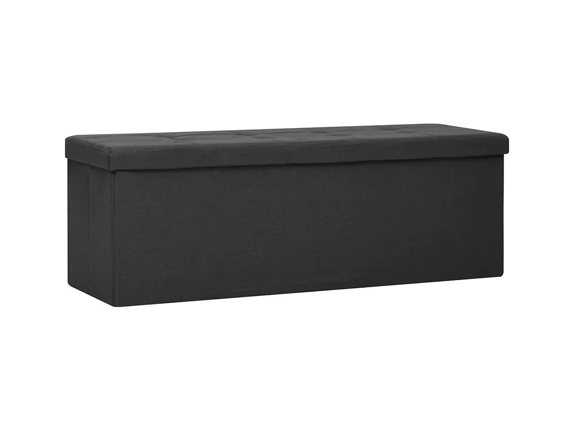 Opbergbank inklapbaar kunstlinnen zwart