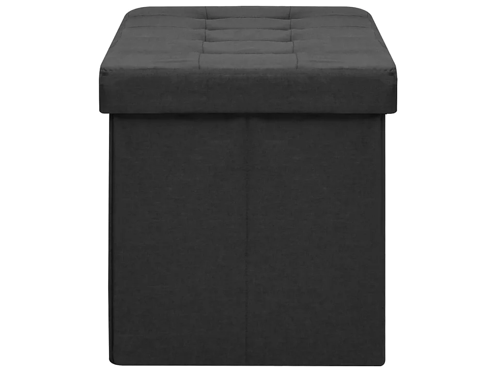 Banc de rangement pliable Noir Faux lin