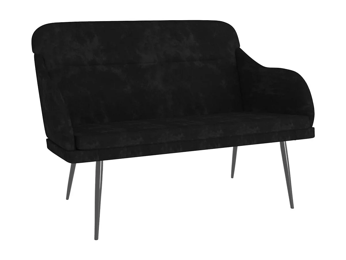 Sitzbank Schwarz 110x76x80 cm Samt