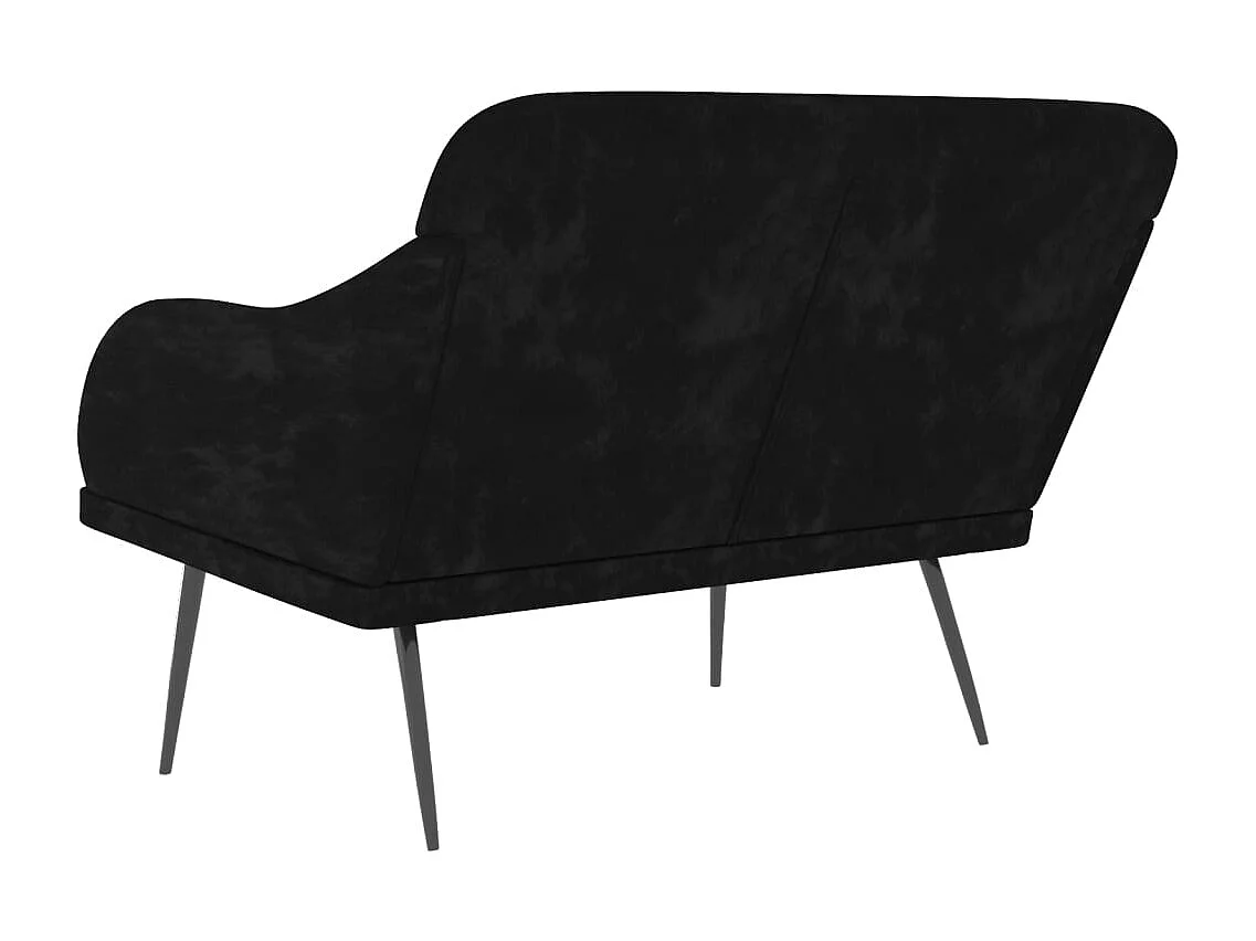 Sitzbank Schwarz 110x76x80 cm Samt