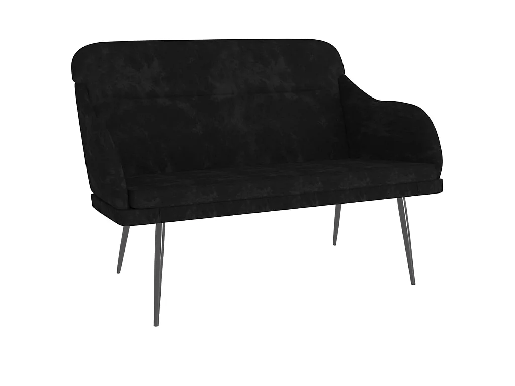 Banco de terciopelo negro 110x76x80 cm