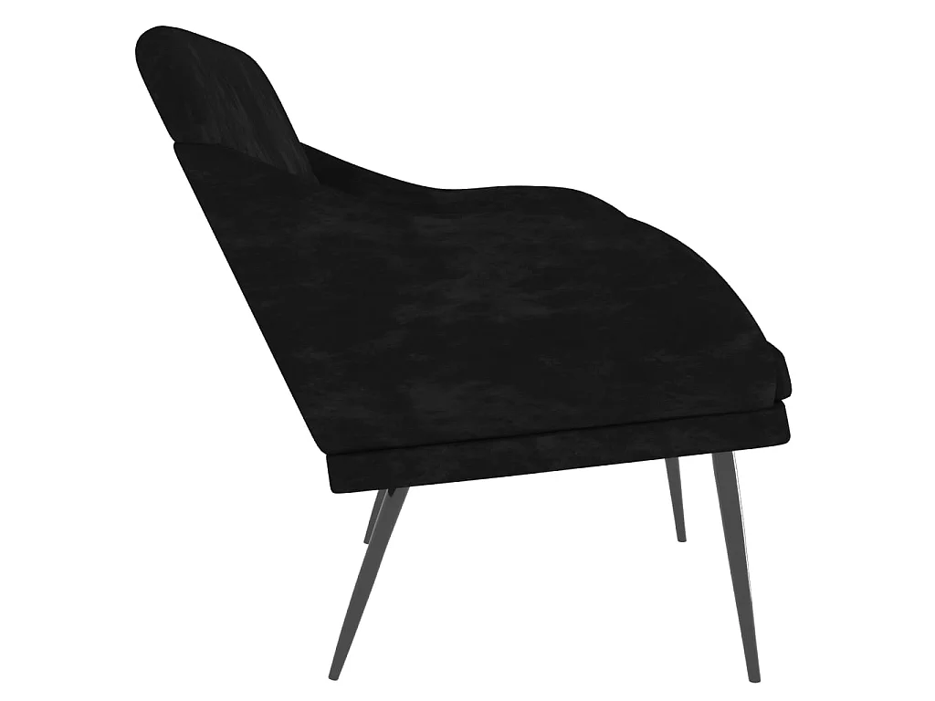 Banco de terciopelo negro 110x76x80 cm