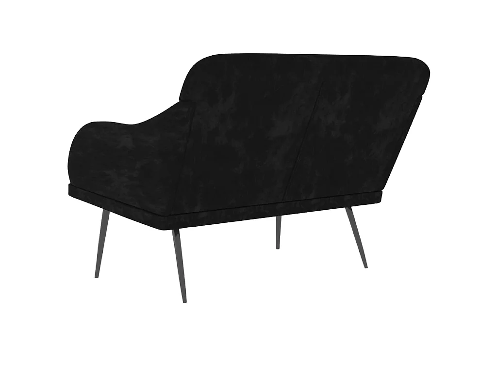 Banco de terciopelo negro 110x76x80 cm