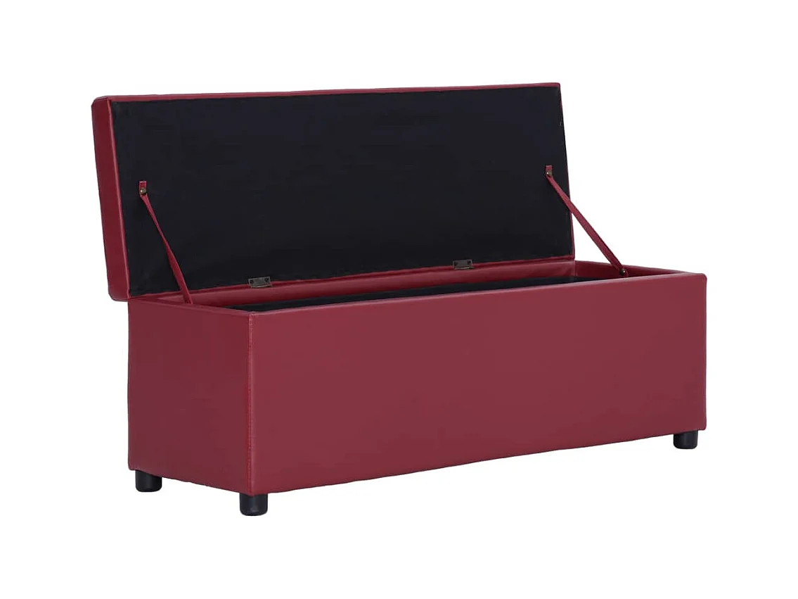 Banc avec compartiment de rangement 116 cm Bordeaux Similicuir