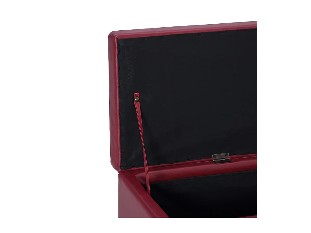 Banc avec compartiment de rangement 116 cm Bordeaux Similicuir