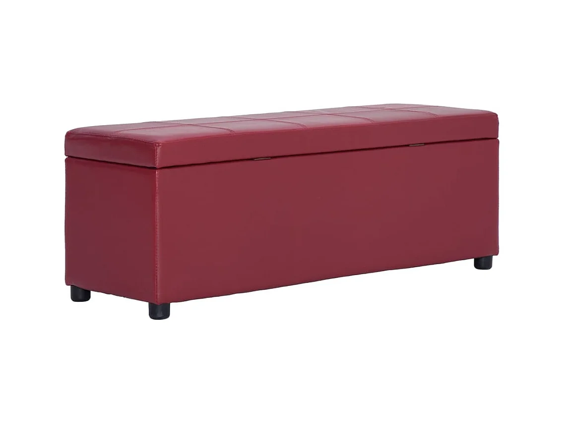 Banc avec compartiment de rangement 116 cm Bordeaux Similicuir