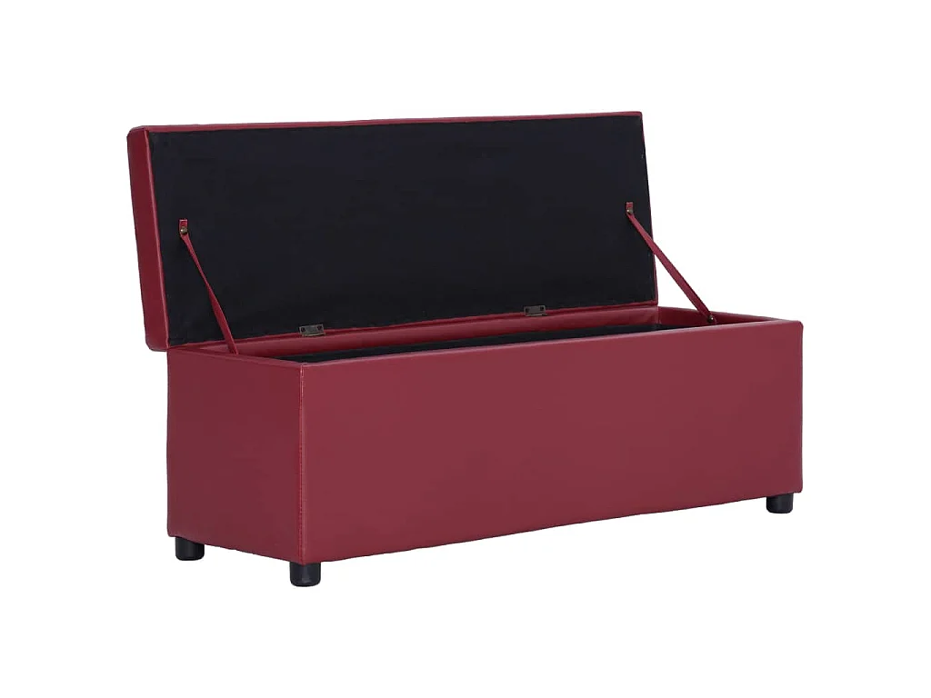 Banc avec compartiment de rangement 116 cm Bordeaux Similicuir