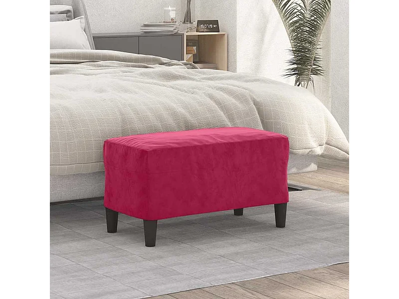 Banc Rouge bordeaux 70x35x41 cm Velours