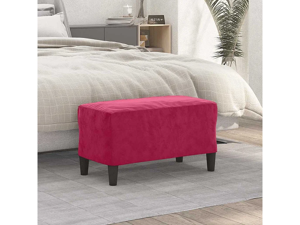 Banc Rouge bordeaux 70x35x41 cm Velours