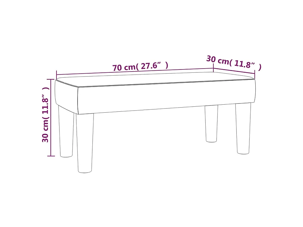 Banc Cappuccino 70x30x30 cm Similicuir