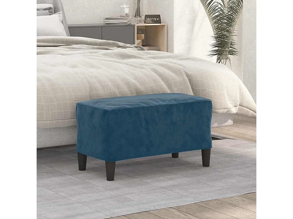 Banc Bleu 70x35x41 cm Velours