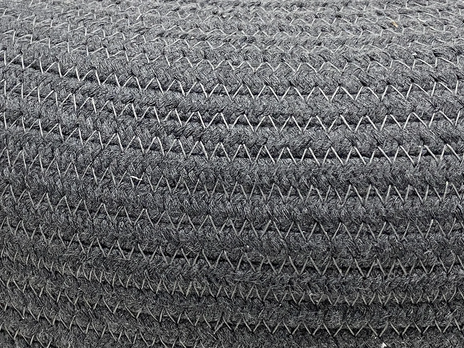 Pouf rond en rotin naturel clair et gris LOMANGO