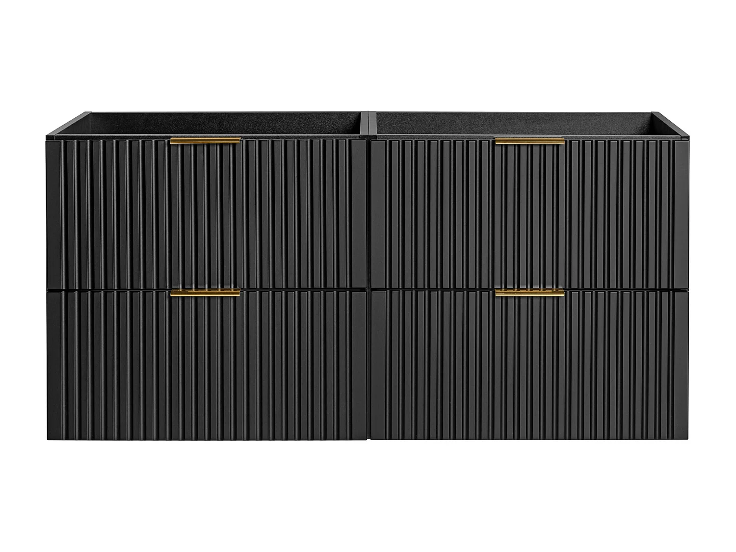 Mobile sotto lavabo con scanalature L120 cm Nero - ZEVARA