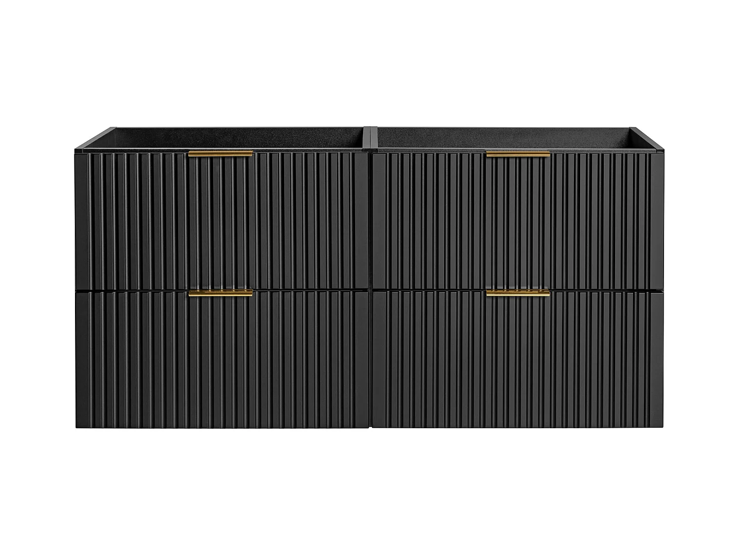 Meuble sous vasque suspendu strié - Noir - L120 cm - ZEVARA