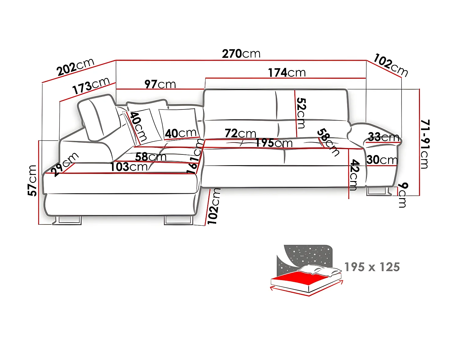 Canapé d'angle convertible ANTONI en velours côtelé beige angle gauche