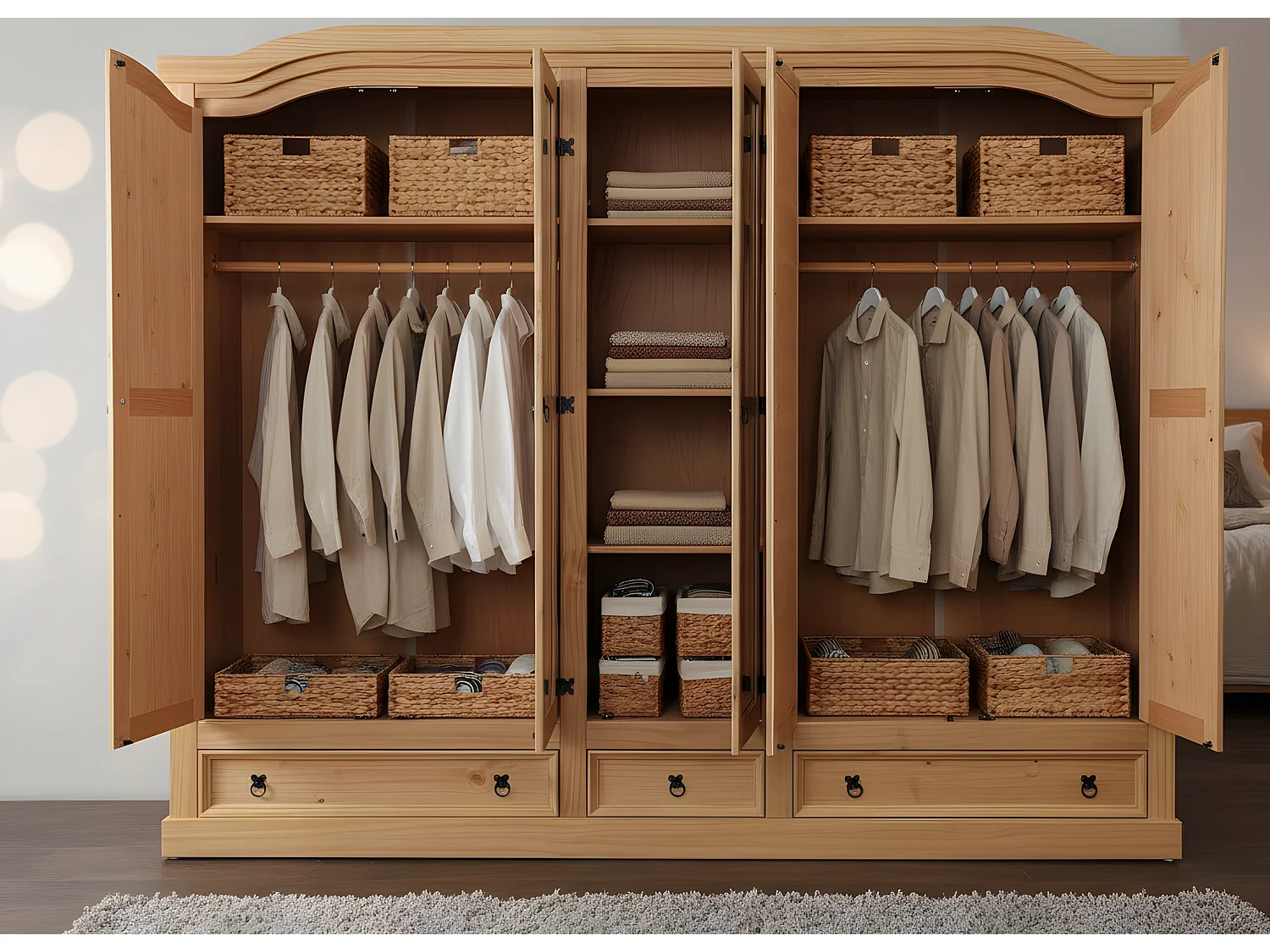 New Mexico 5-deurs kledingkast met spiegel.