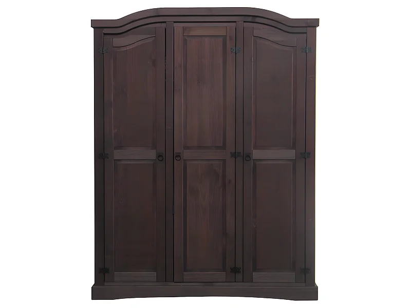 New Mexico Kleiderschrank 3-Trg. Breite 152 cm, Höhe 193 cm braun gebeitzt/Wachs.