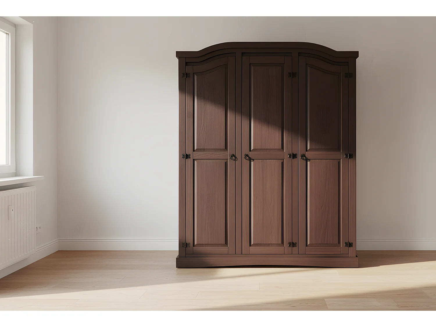 Bruine kledingkast 3-drs New Mexico.