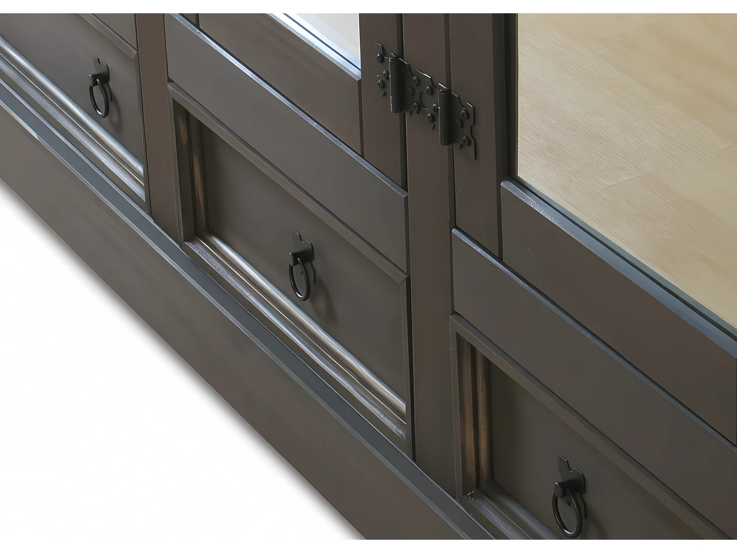 New Mexico 5-deurs kledingkast bruin met spiegel.