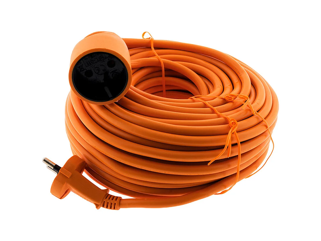 Prolongateur sans terre obturateur 16A 25m - Orange - Zenitech