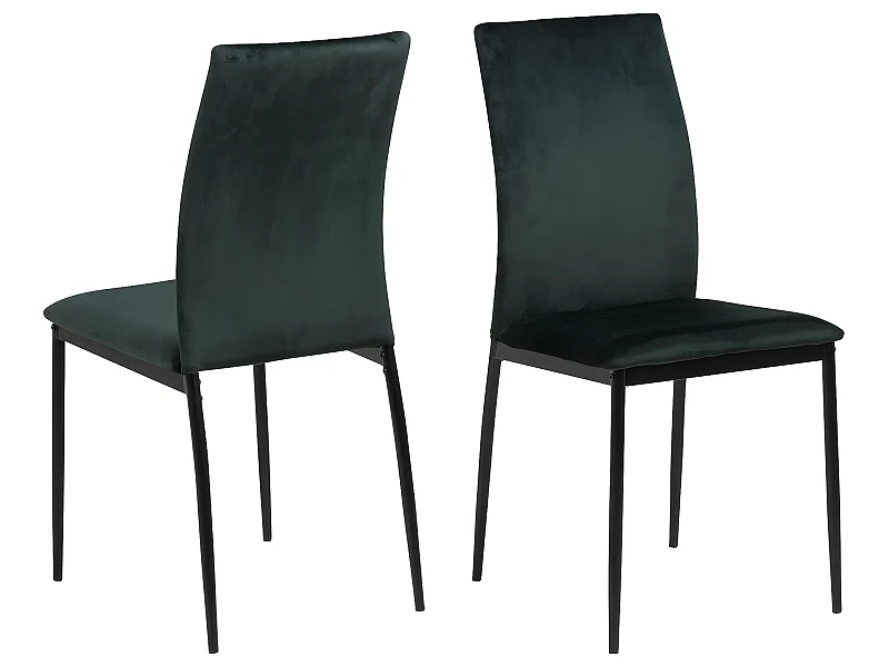 Demina Chaise de salle à manger, vert foncé, noir.