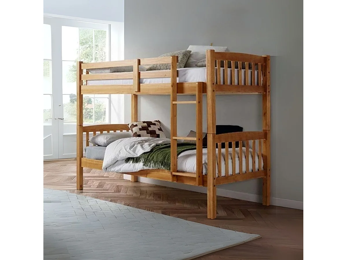 LITERA TORNEADA Juvenil Blanca + COLCHONES VISCOELÁSTICOS 20cm - Venprodin