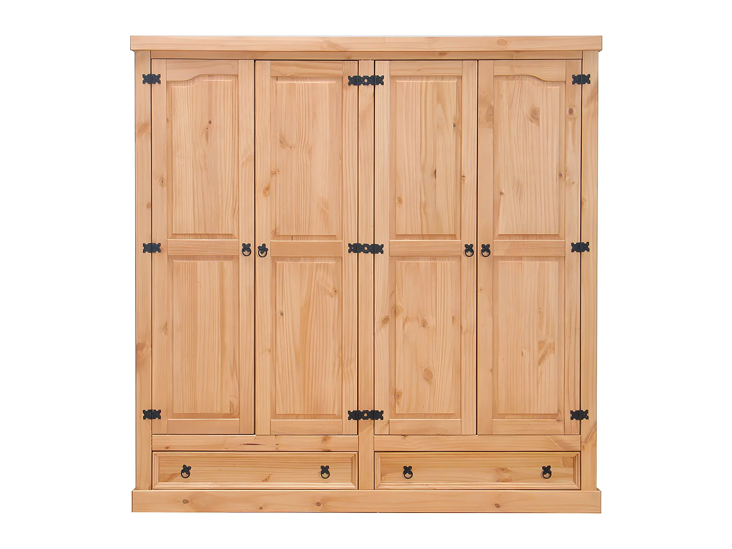 New Mexico Armoire 4 tiroirs avec 2 tiroirs largeur 194 cm, hauteur 195 cm, délavé/ciré.