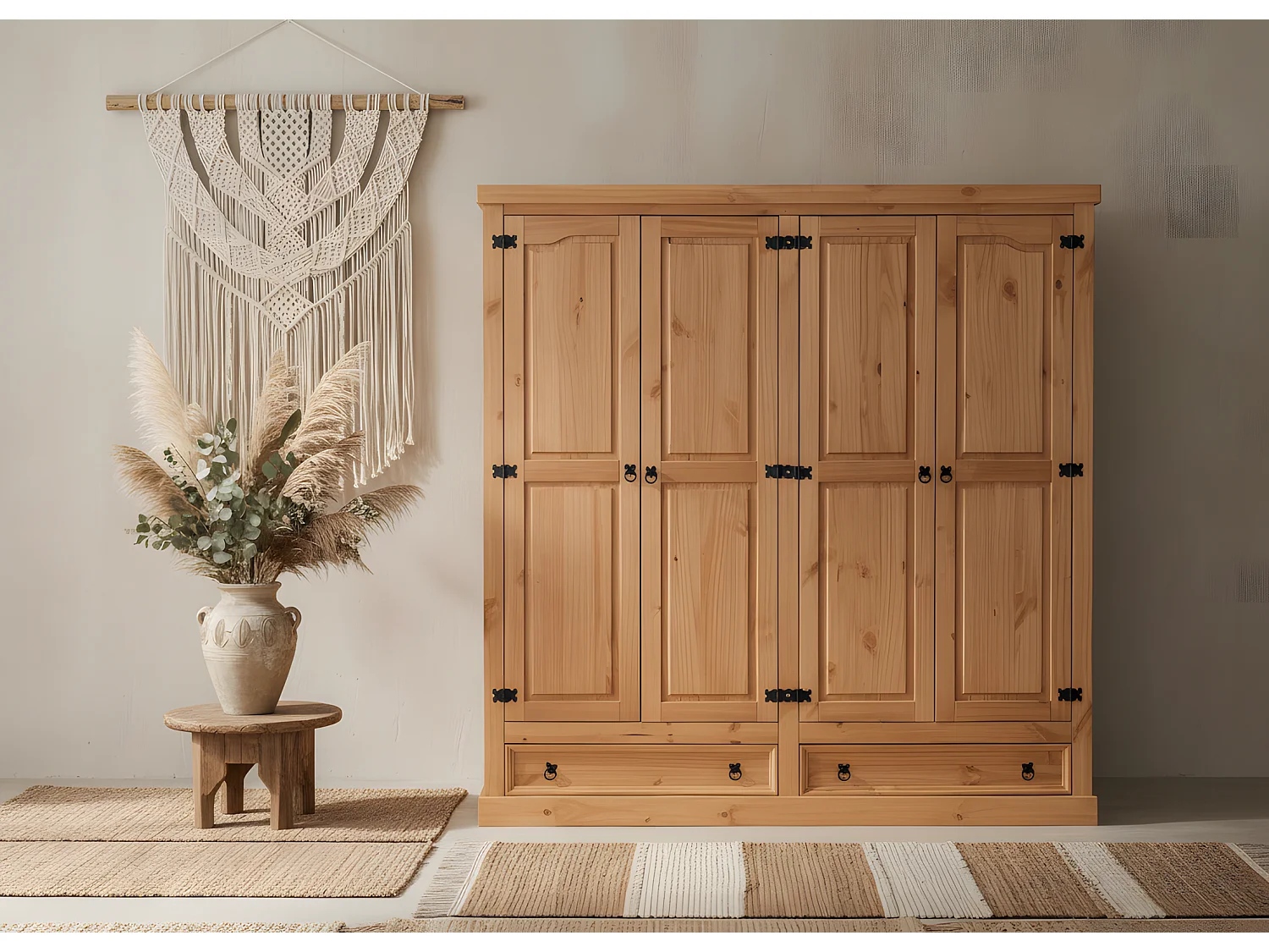 New Mexico 4-deurs landelijke kledingkast 194cm breed.