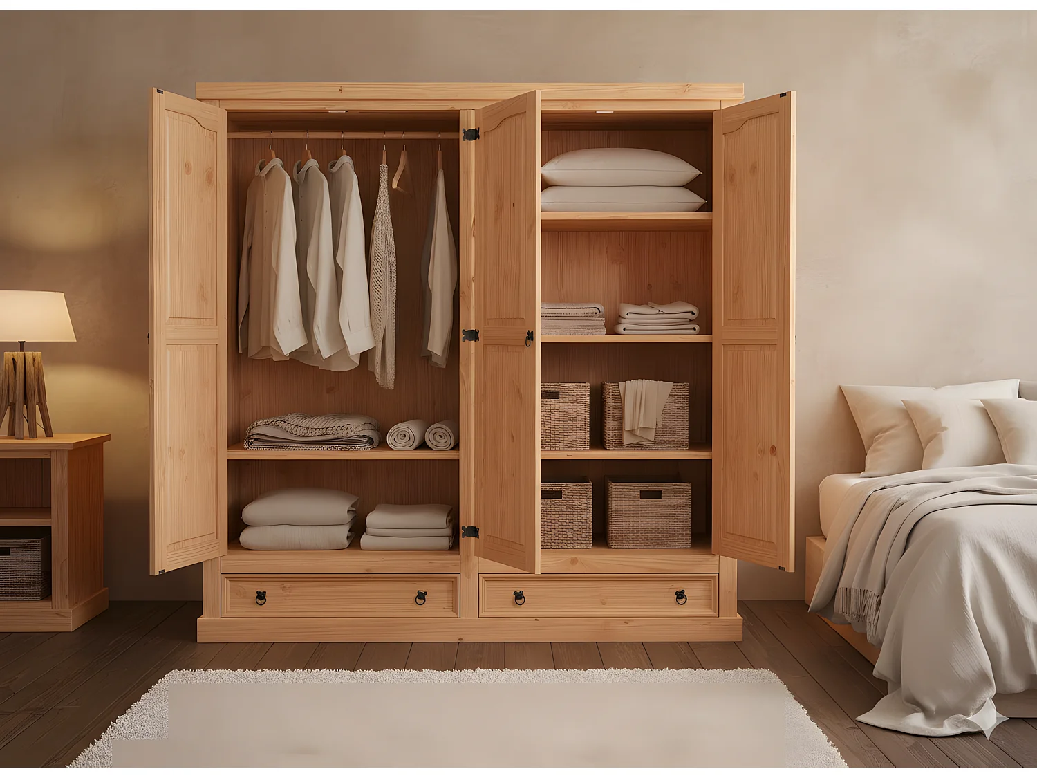 New Mexico 4-deurs landelijke kledingkast 194cm breed.