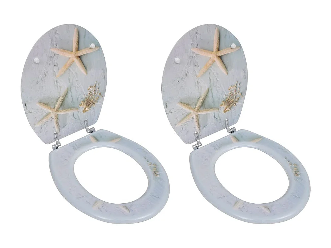 Conjunto de dois assentos com tampa para sanita com tampas em MDF Starfish 02_0002948