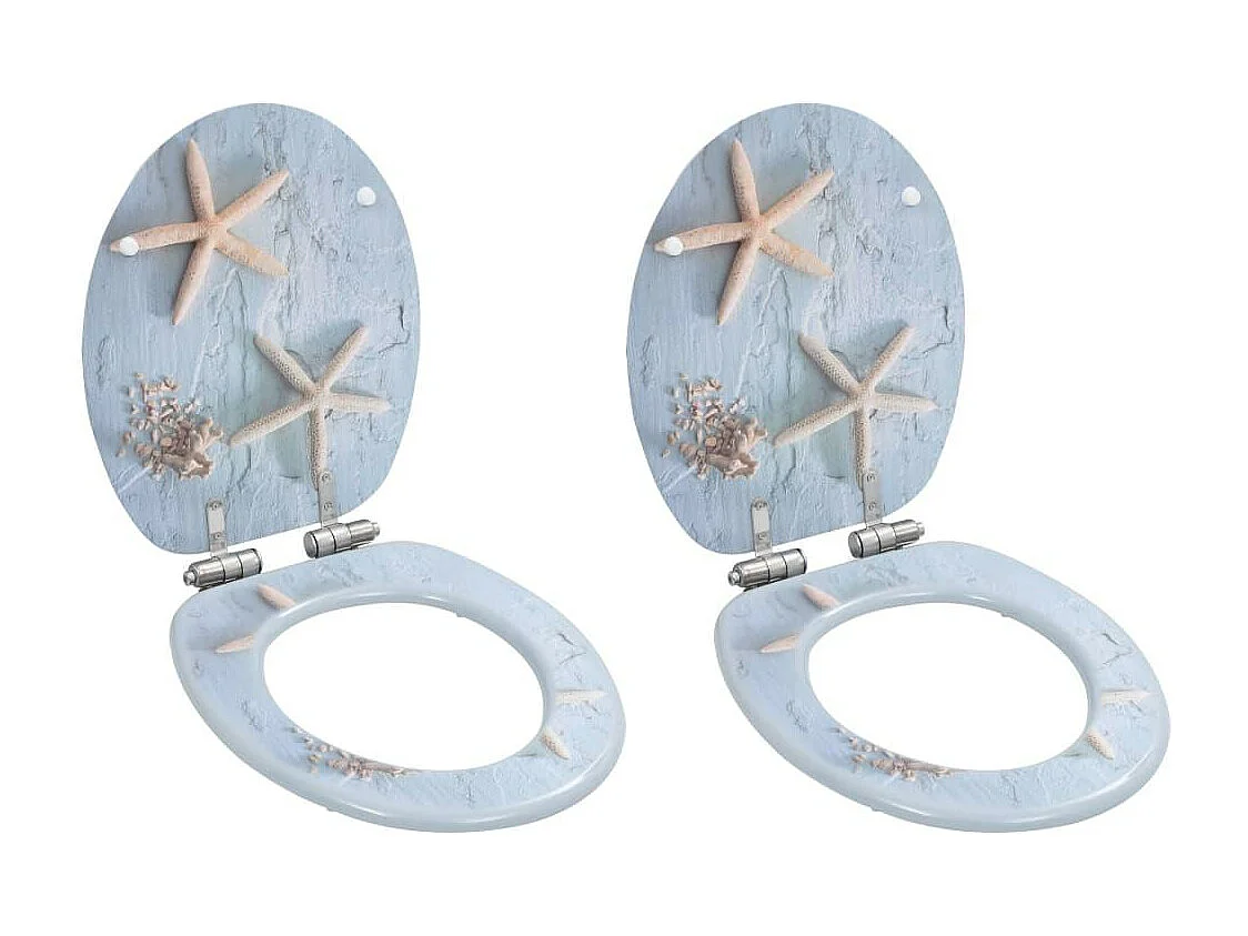 Lot de deux sièges effet bois 43.7 x 37.8 x 5 cm 02_0002965