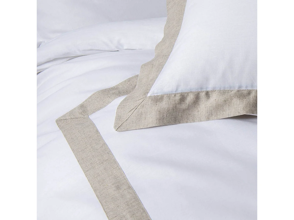 Bettwäsche 3-teilig Baumwolle und Leinen 260 x 240 cm