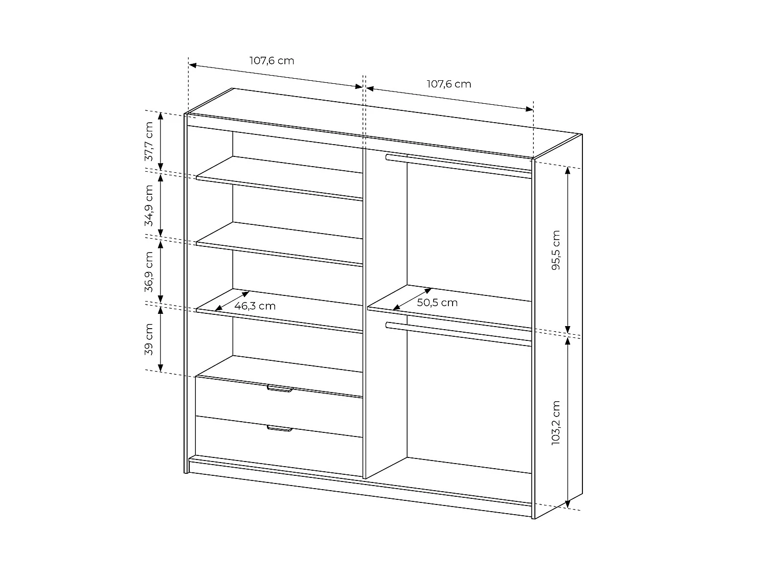 Schlafzimmer-Set - Bett mit Bettkasten & Nachttischen - 160 x 200 cm + Kommode + Kleiderschrank - Holzfarben & Schwarz - ARIADA
