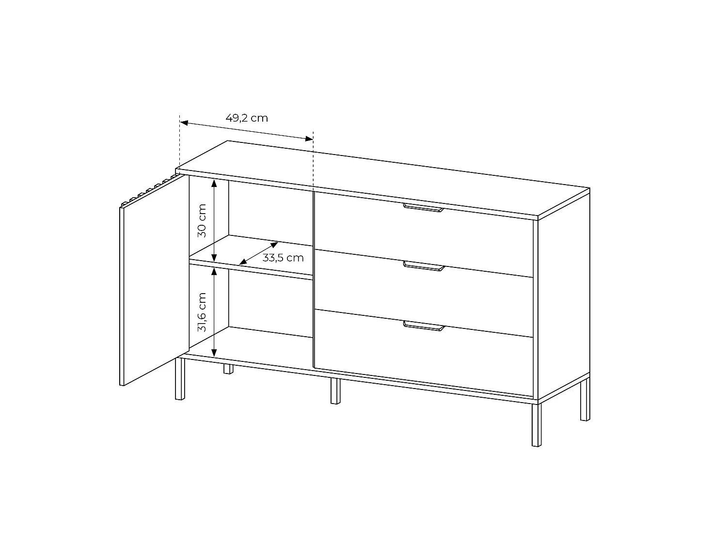 Schlafzimmer-Set - Bett mit Bettkasten & Nachttischen - 160 x 200 cm + Kommode + Kleiderschrank - Holzfarben & Schwarz - ARIADA