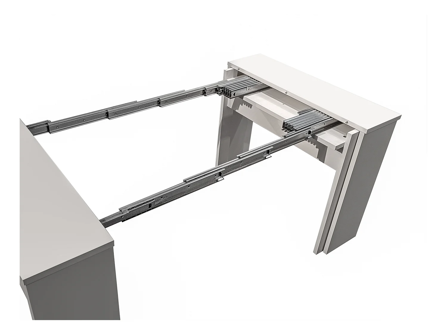 Console table extensible 12 couverts - 6 rallonges - Blanc - ONEGA