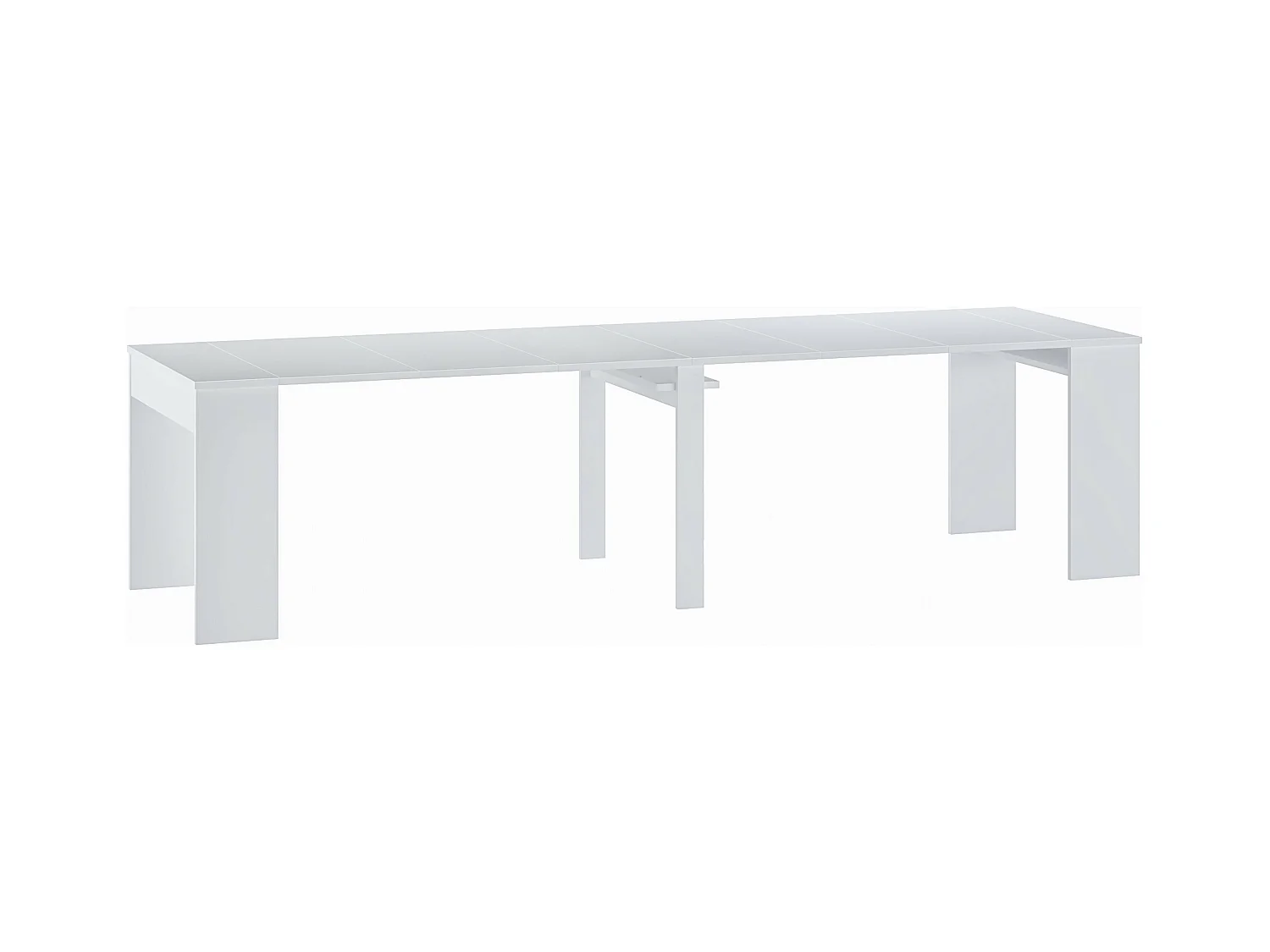 Console table extensible 12 couverts - 6 rallonges - Blanc - ONEGA