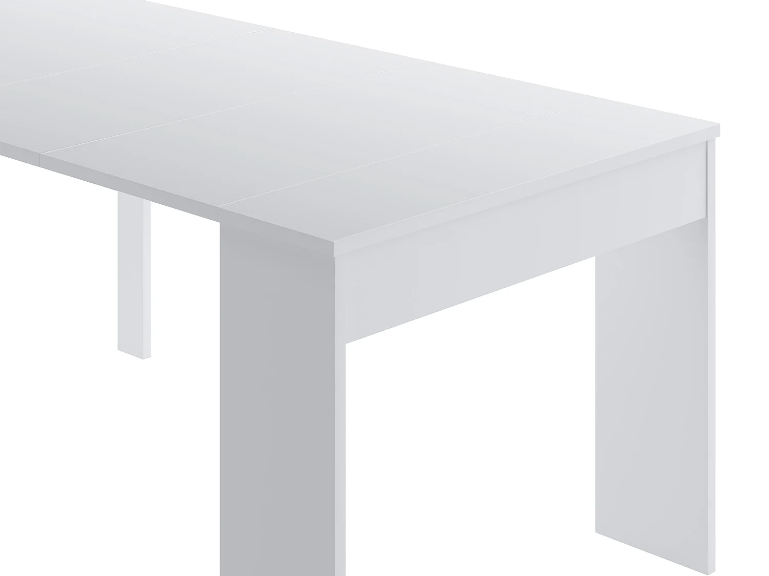 Console table extensible 12 couverts - 6 rallonges - Blanc - ONEGA