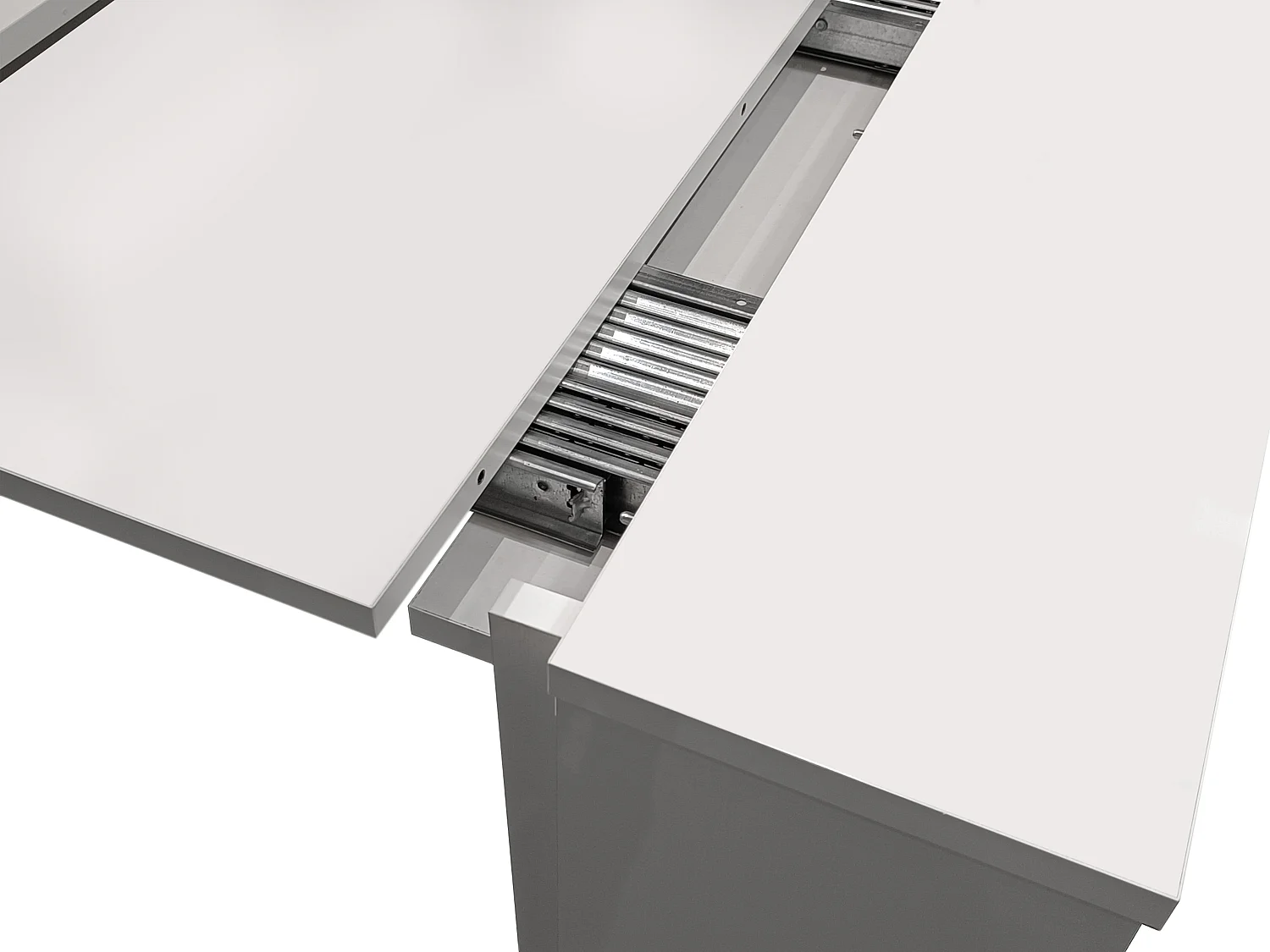 Ausziehbarer Konsolentisch für 12 Personen - 6 Verlängerungen - Weiß - ONEGA