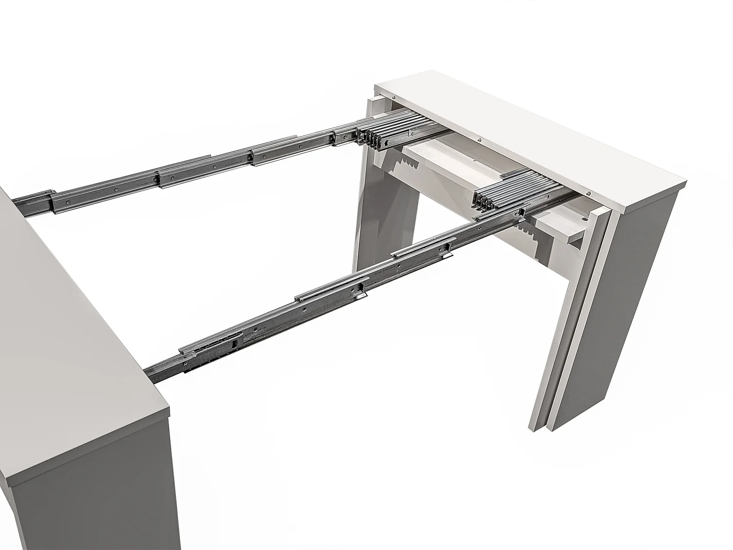 Ausziehbarer Konsolentisch für 12 Personen - 6 Verlängerungen - Weiß - ONEGA