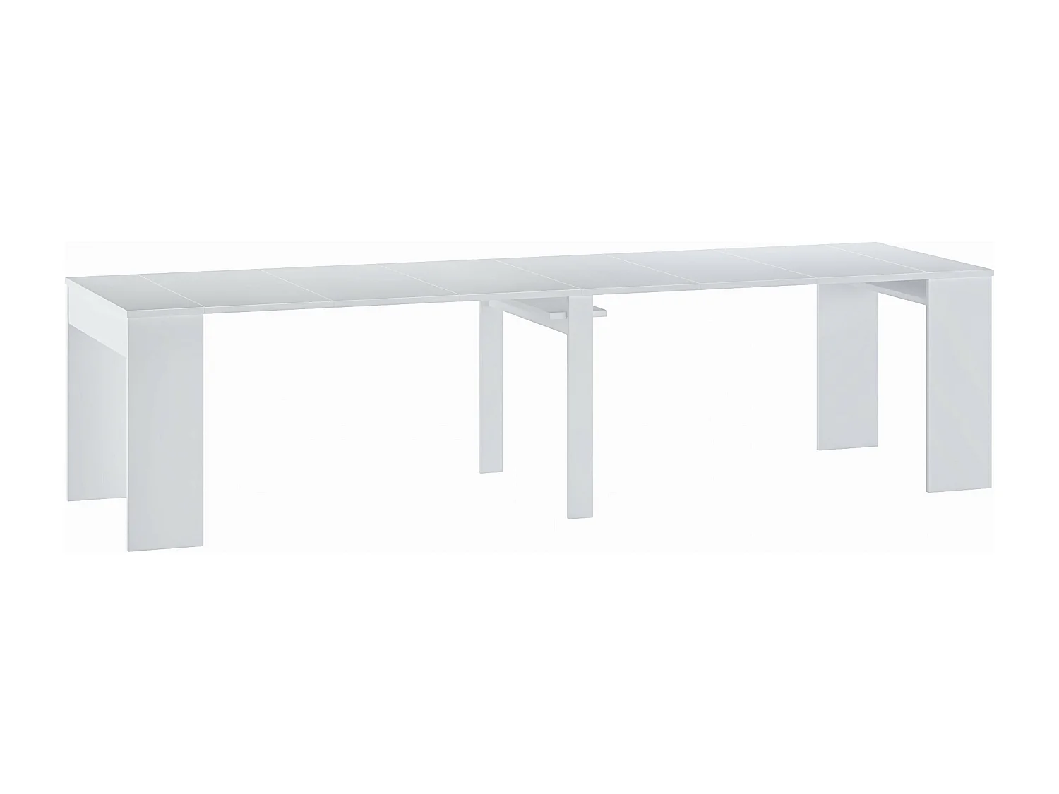 Ausziehbarer Konsolentisch für 12 Personen - 6 Verlängerungen - Weiß - ONEGA