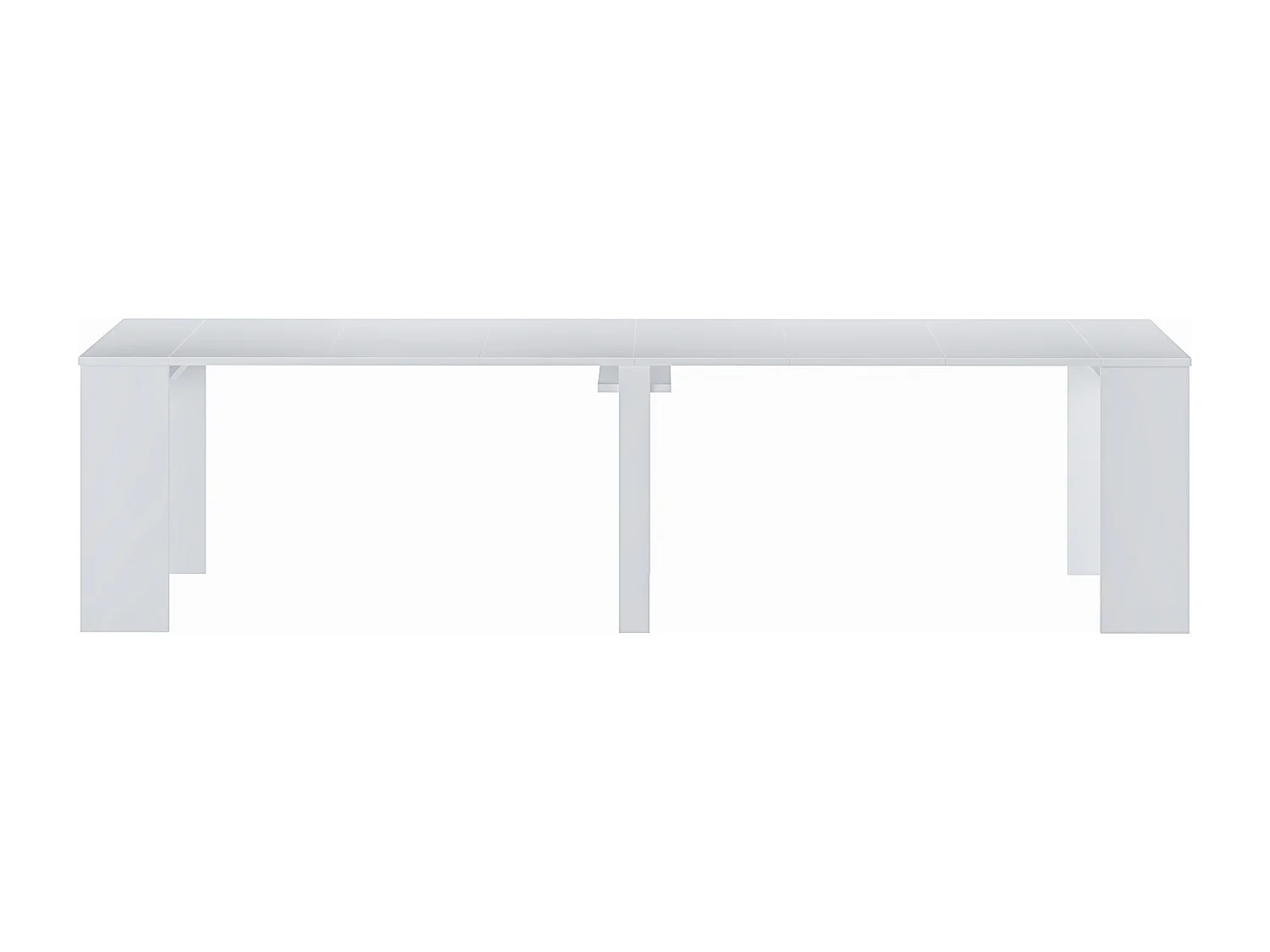 Ausziehbarer Konsolentisch für 12 Personen - 6 Verlängerungen - Weiß - ONEGA
