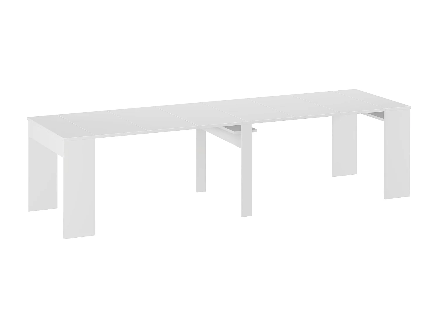 Console table extensible 12 couverts - 6 rallonges - Blanc - ONEGA