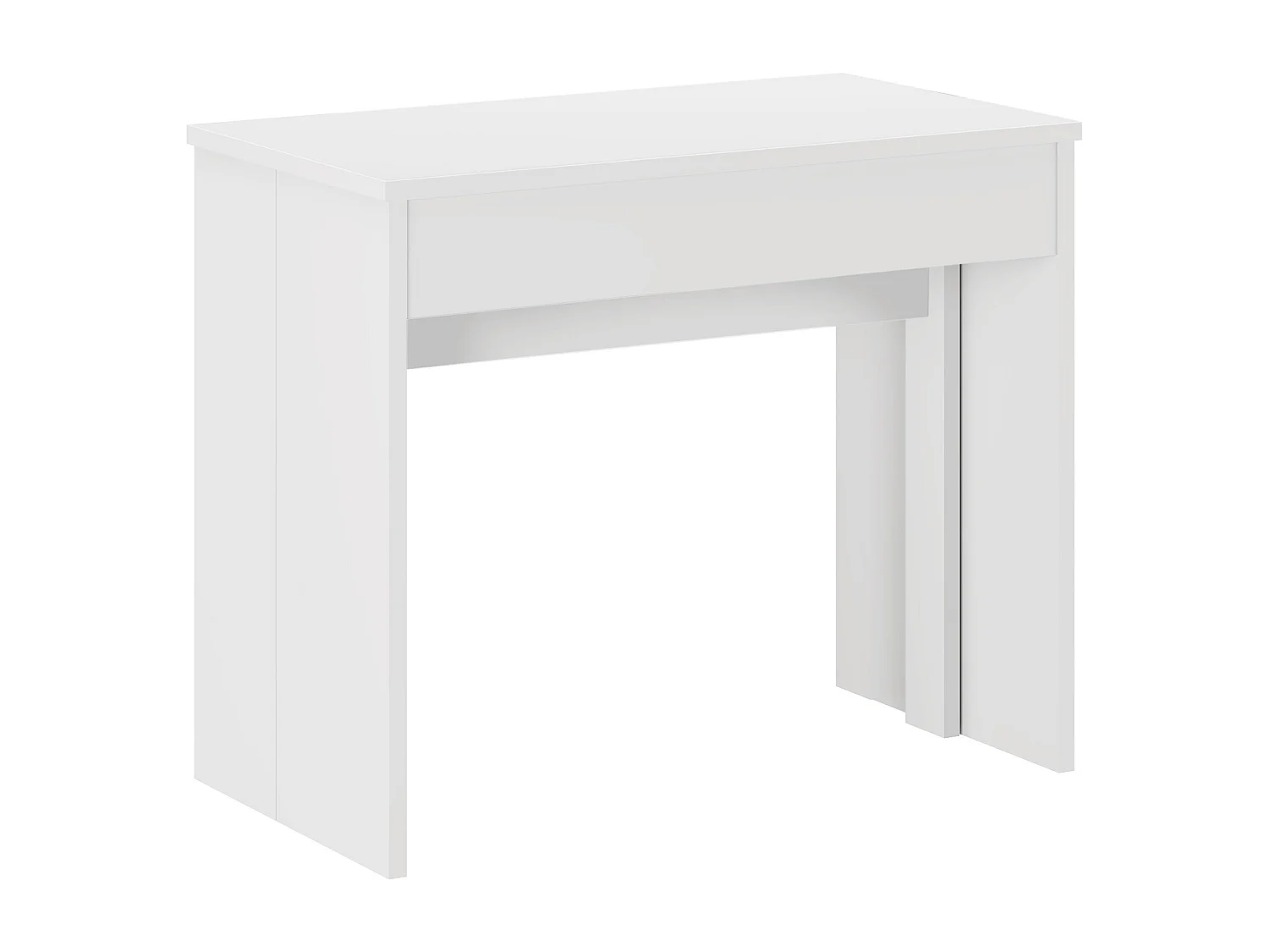 Console table extensible 12 couverts - 6 rallonges - Blanc - ONEGA