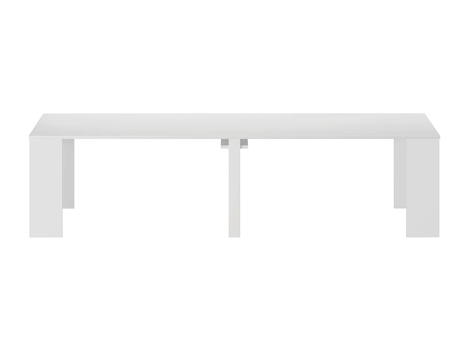 Console table extensible 12 couverts - 6 rallonges - Blanc - ONEGA